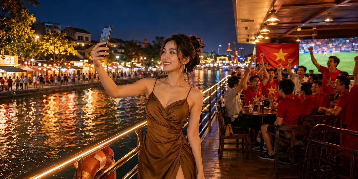 Người dùng tại Hà Nội mở app hoangkim88 trên điện thoại bên ly cà phê buổi sáng